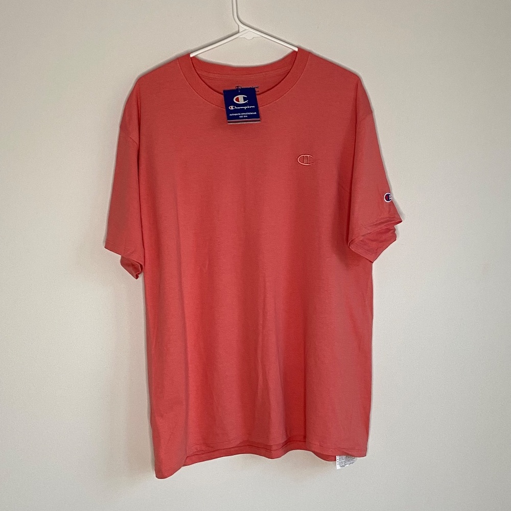 COPY - Embroidered Champion T-shirt Citrus Pink XL